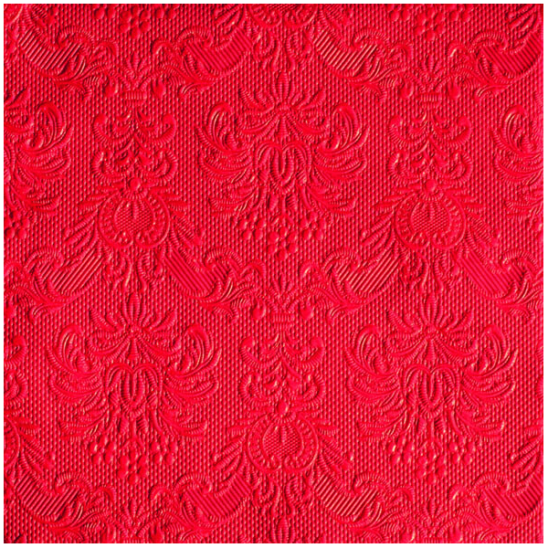 Servietten Lunch 33 x 33 cm 3-lagig mit Prägung 15 Servietten Elegance Red rot mit Prägung