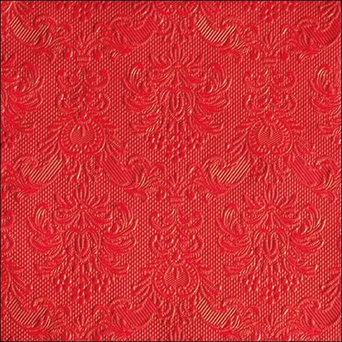 Servietten Lunch – Napkin Lunch – Format: 33 x 33 cm – 3-lagig – mit Prägung -  15 Servietten pro Packung - Elegance Red – rot mit Prägung - Ambiente