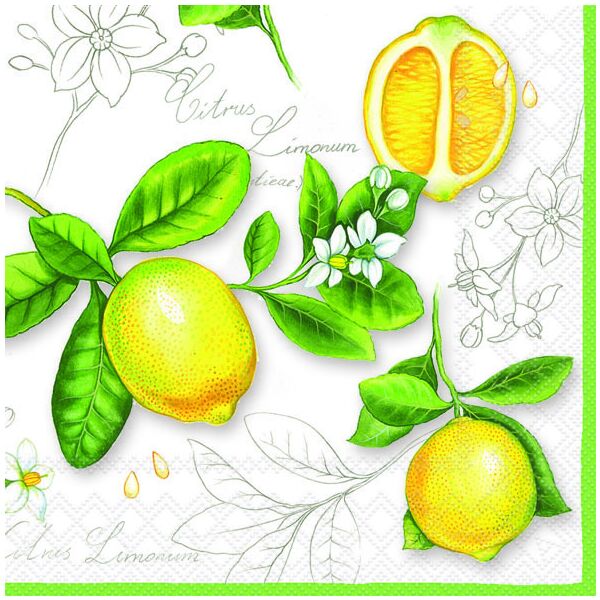 Servietten Lunch Zitronen Citrus Limonum 20 Servietten 3-lagig