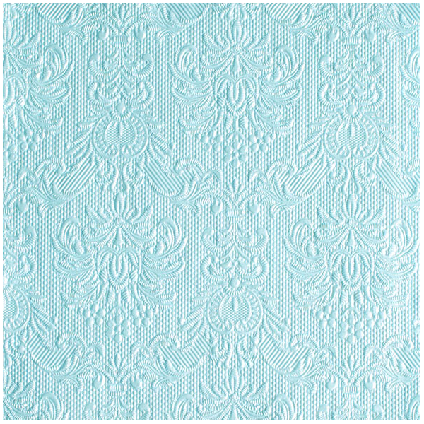 Servietten Lunch 33 x 33 cm 3-lagig mit Prägung 15 Servietten Elegance Pearl Blue weiches blau