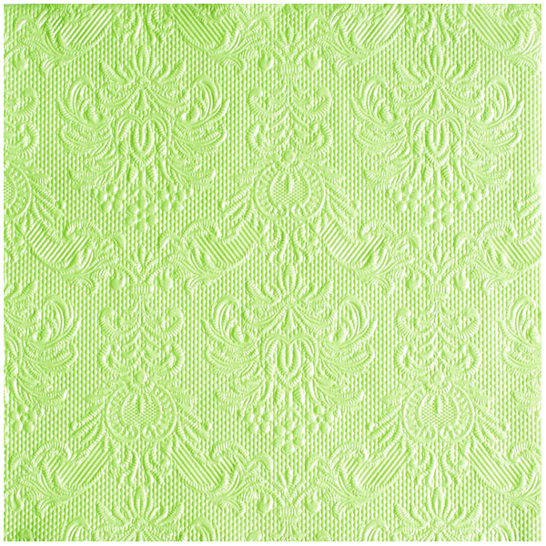Servietten Lunch 33 x 33 cm 3-lagig mit Prägung 15 Servietten Elegance Pearl Green weiches grün mit Prägung