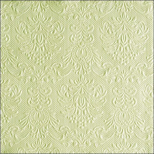 Servietten Lunch – Napkin Lunch – Format: 33 x 33 cm – 3-lagig – mit Prägung -  15 Servietten pro Packung - Elegance Pearl Green – weiches grün mit Prägung