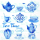 Servietten Lunch 33 x 33 cm 3-lagig 20 Servietten Tea Moments Blue Teekanne und Tassen in blau