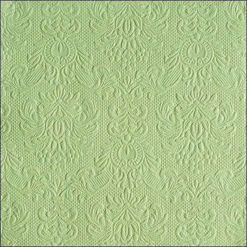 Servietten Lunch – Napkin Lunch – Format: 33 x 33 cm – 3-lagig – mit Prägung -  15 Servietten pro Packung - Elegance Pale Green – grün mit Prägung