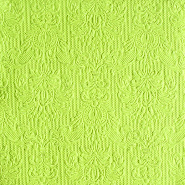 Serviette Dinner – Format: 40 x 40 cm – 3-lagig – 15 Servietten pro Packung - Elegance light green - hellgrün – mit Prägung - Ambiente