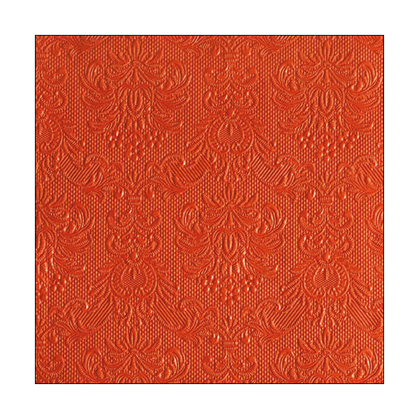 Serviette Dinner Format: 40 x 40 cm 3-lagig 15 Servietten Elegance Orange FSC Mix orange mit Prägung