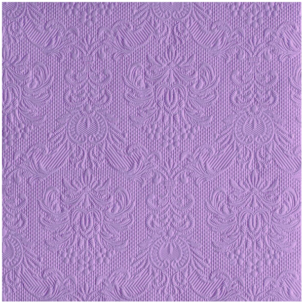 Serviette Dinner 40 x 40 cm 3-lagig 15 Servietten Elegance Pale Lilac blasses Lila mit Prägung