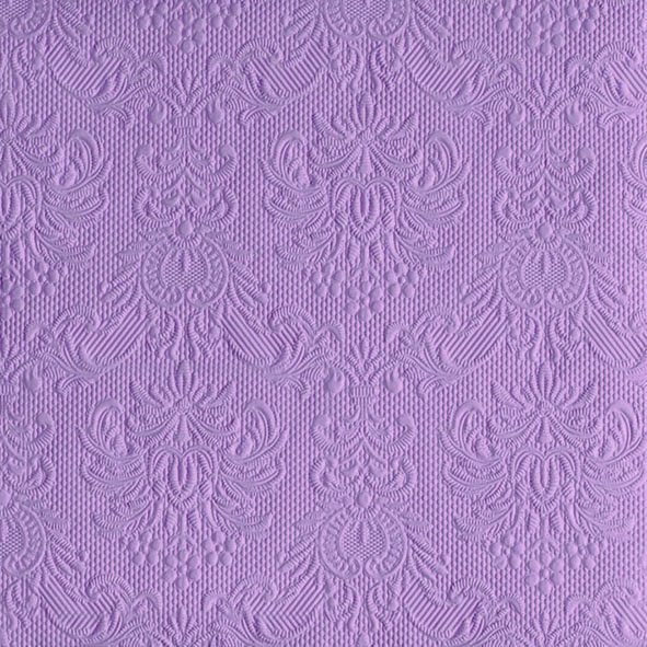 Serviette Dinner – Format: 40 x 40 cm – 3-lagig – 15 Servietten pro Packung - Elegance Pale Lilac FSC Mix – blasses Lila – mit Prägung