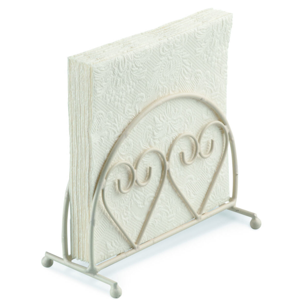 A Serviettenspender stehend Napkin Holder Standing Format: 14 x 6,5 x 10 cm 1 Serviettenspender pro Packung Two Hearts Cream Zwei Herzen creme