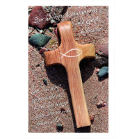 Kommunion Glückwunschkarte mit Umschlag Holzkreuz...