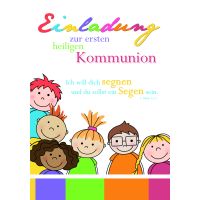 Kommunion 5 Einladungen mit 5 Umschlägen mit...