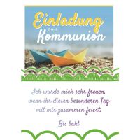Kommunion 5 Einladungen mit 5 Umschlägen mit...