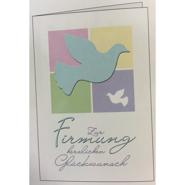 A Firmung Glückwunschkarte mit Umschlag Taube Herzlichen Glückwunsch