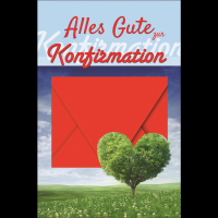Konfirmation Baum mit Herzkrone alles Gute Geldkarte...