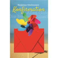 Konfirmation Windrad am Strand die besten Wünsche...