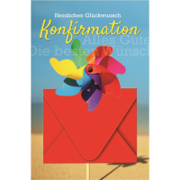 Konfirmation Windrad am Strand die besten Wünsche...