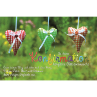 Konfirmation bunte Schrift Stoffherz Girlande...