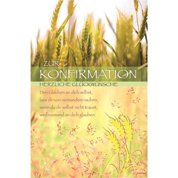 Konfirmation Gerstenfeld Naturkarton Glückwunschkarte mit Umschlag