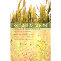Konfirmation - Naturkarton - Glückwunschkarte im Format 11,5 x 17 cm mit Umschlag - Schriftkarte mit Getreideähren, mit Goldfolie - Skorpion