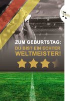 Geburtstag - Flashlight - Soundkarte und Lichtkarte im Format 14,8 x 21,0 cm - "Fußball Weltmeister"