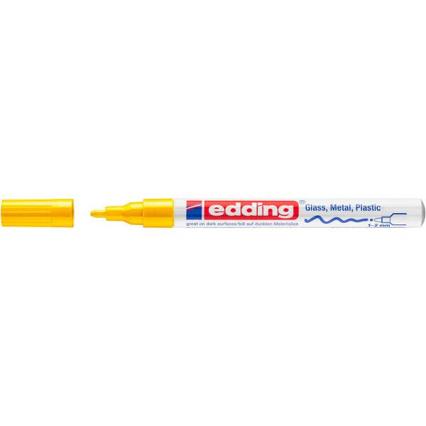 Edding Lackmarker 751 creative, 751-9-005, Stift, gelb, 1-2mm Rundspitze