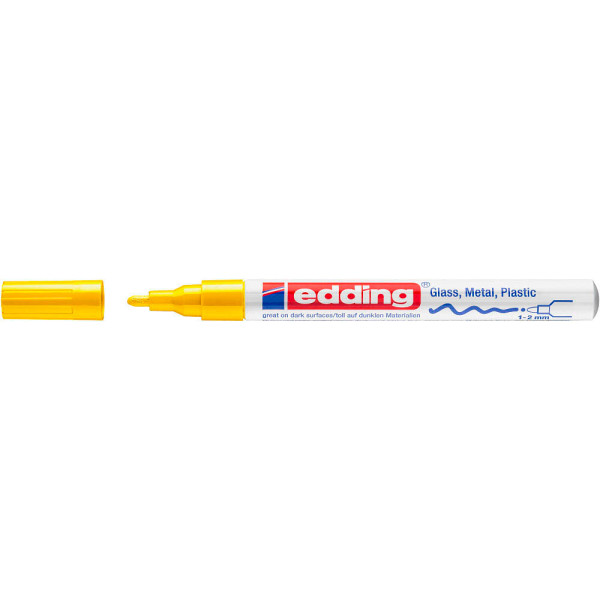 Edding Lackmarker 751 creative, 751-9-005, Stift, gelb, 1-2mm Rundspitze