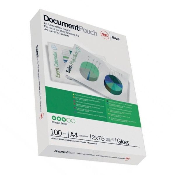 Heißlaminier-Folientasche Document Pouch Laminiertasche, A4, 75 Micron, glänzend, 100 Stück, glasklar