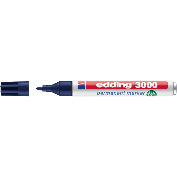 Permanentmarker edding 3000, nachfüllbar, 1,5 - 3 mm, stahlblau