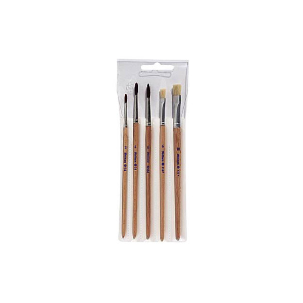Pelikan Pinsel-Set 5-teilig Sorten 613F & 24 2x flach & 3x rund 5 Stück