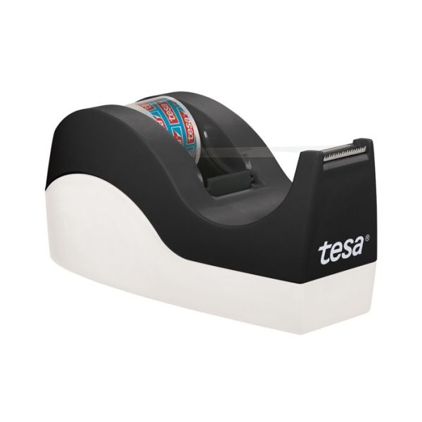 tesafilm® Tischabroller Orca, 33mx19mm, sw/ws, + 1 Rolle Klebefilm kristall-klar
