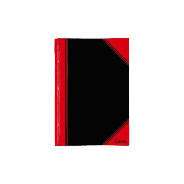 Chinakladde, schwarz, rote Ecken und Falz, blanko, A5, 96 Blatt Bantex