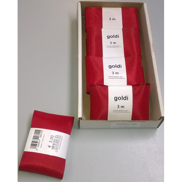 Uni-Taftband – Schleifenband – 70mm x 3m - rot