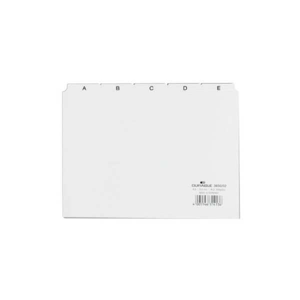 Durable Leitregister Kunststoff A-Z A5-quer weiß 25-teilig