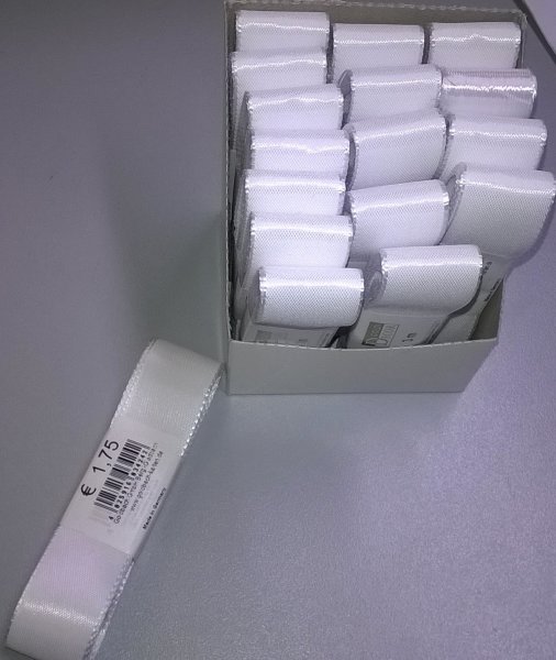 Uni-Taftband – Schleifenband – 25mm x 3m - weiß
