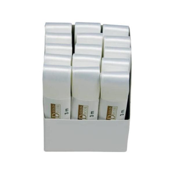 Uni-Taftband - Schleifenband – 15mm x 3m -  weiß