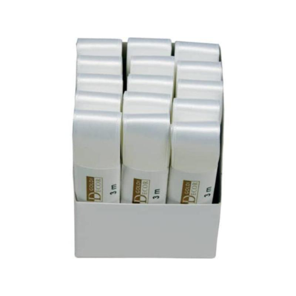 Uni-Taftband - Schleifenband – 15mm x 3m -  weiß