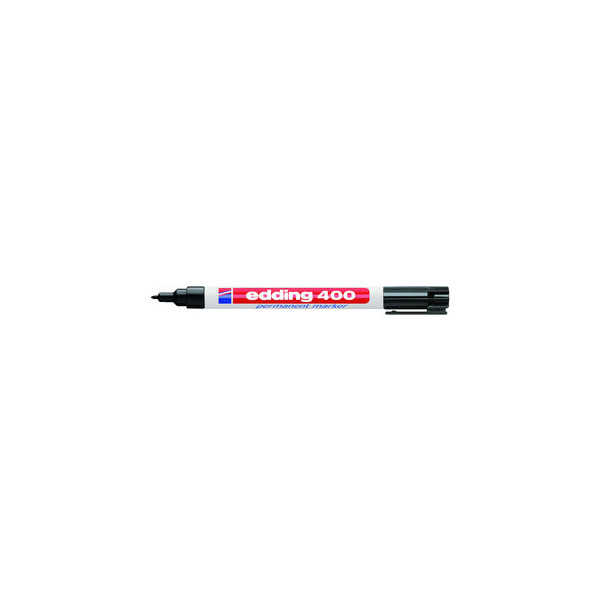 Edding Permanentmarker 400, 4-400001, Stück, schwarz, 1mm Rundspitze