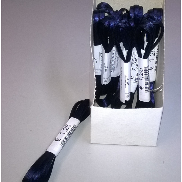 Uni-Doppelsatin – Schleifenband - 3mm x 3m - navyblau