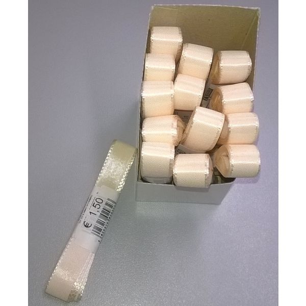 Uni-Taftband – Schleifenband - 15mm x 3m - creme