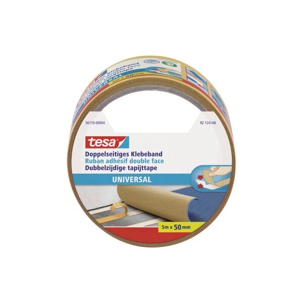 tesa® Doppelseitiges Klebeband, universal 56170-00004-11, 50mm x 5m, weiß 5 Meter