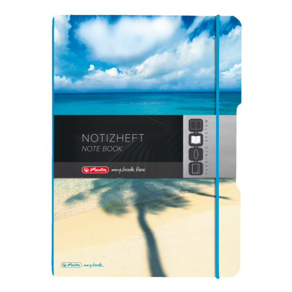 Schulheft Notizheft, A4, kariert und liniert, 27 und 28, 80 Blatt, Motiv Palme