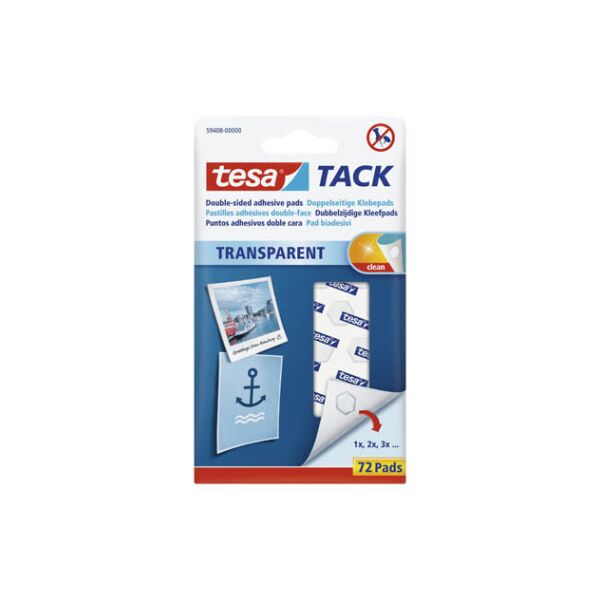 TACK Klebepads transparent 72 Klebepads doppelseitige Klebepads
