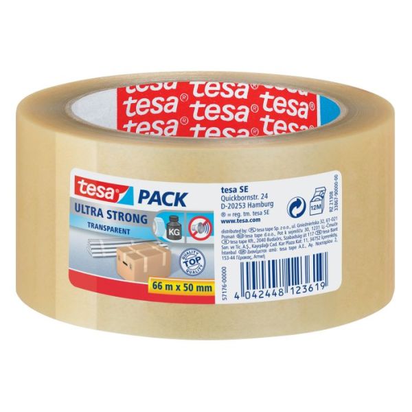 Verpackungsklebeband tesapack® Ultra 66m x 50mm, transparent