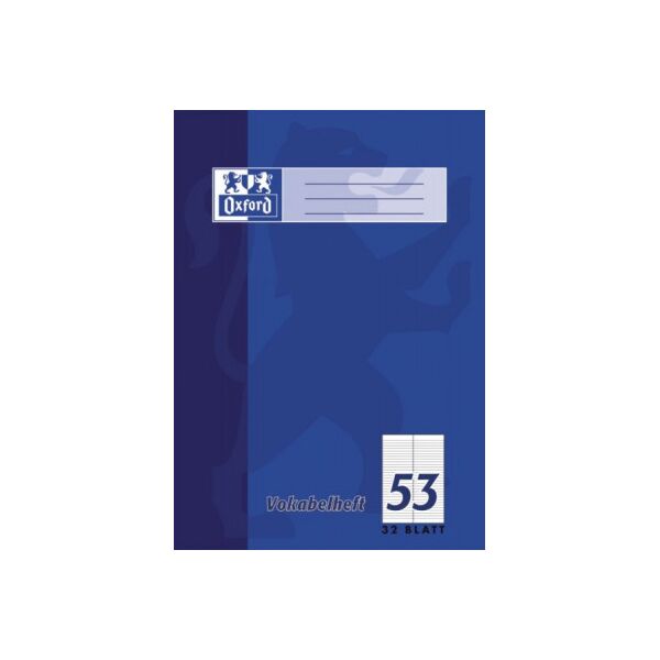 Oxford Vokabelheft 100050336, Lineatur 53 / liniert / 2 Spalten, A4, 90g, farbig sortiert, 32 Blatt 64 Seiten