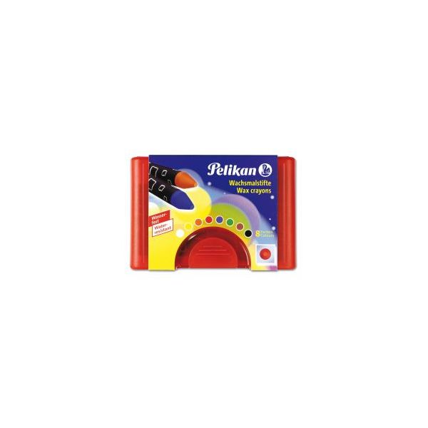 Wachsmalstifte wasserfest 665/8 WF rotes 8er Kunststoffetui