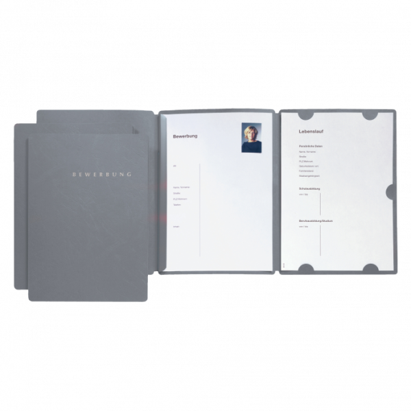 Bewerbungsset Select Basic grau 3 Stück - Bewerbungsmappen