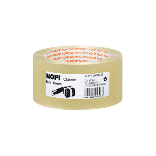 Verpackungsklebeband Nopi® Pack Classic, PP, 66 m x 50 mm, transparent