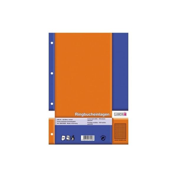 Ringbucheinlage, feines holzfreies Schreibpapier 70 g/qm, A5, 5mm kariert, 100 Blatt