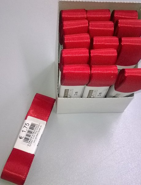 Uni-Taftband – Schleifenband – 25mm x 3m - rot