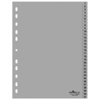 Register, PP, 1 - 31, grau, DIN A4, 215/230 x 297 mm, 31...
